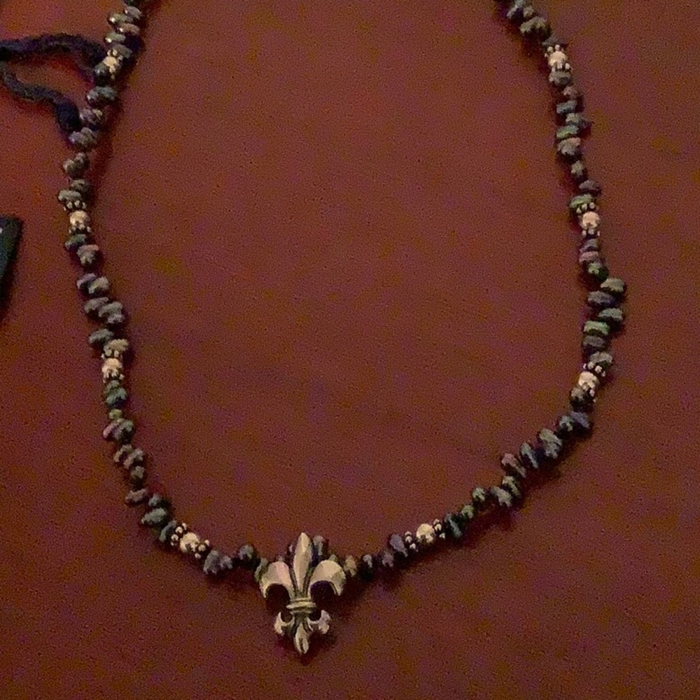 Mignon Faget pearl fleur de lis necklace